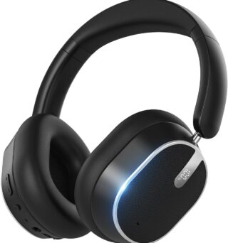 Hybrid Active Noise Cancelling Bluetooth Headphones,Bluetooth 6.0 Over Ear Wireless Headphones with 60H Playtime, Hi-Res Audio, Deep Bass, Memory Foam Ear Cups for Home Office Travel Black